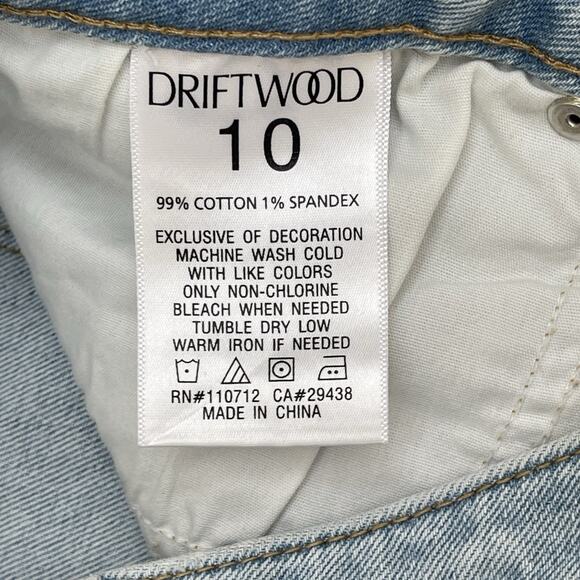 DRIFTWOOD Colette Embroidered Floral Cuff Jeans Size 10 - Picture 9 of 9